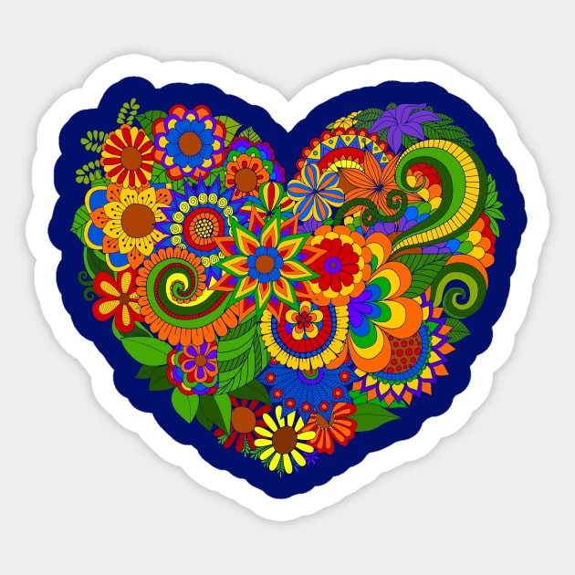 Rainbow Flower Power Love Sticker by AlondraHanley